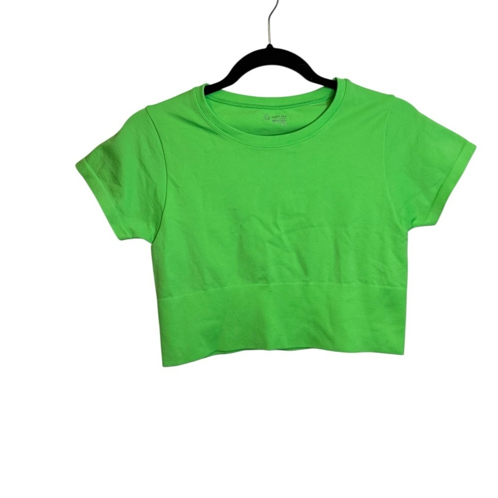 Offline By Aerie Neon Green Sidewalk Seamless Crop Top